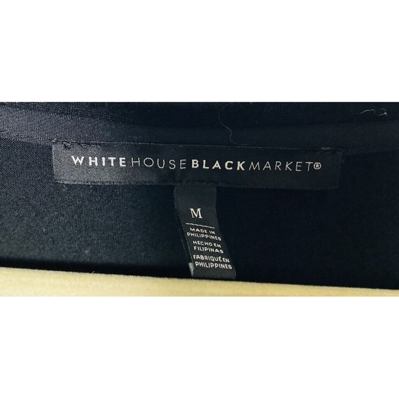 WHBM black layered v neck silver beaded trim knit top size M - Picture 3 of 3